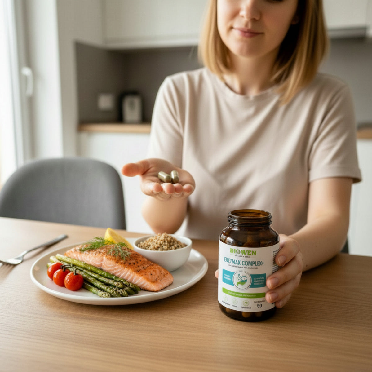 BIOWEN EnzyMax Complex ENZYMY Trawienne 90 kap TRAWIENIE Papaina Bromelaina