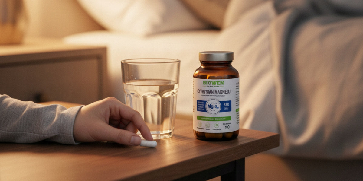 Cytrynian Magnezu BIOWEN 830mg z B6 100 kap MAGNEZ Mięśnie SKURCZE Stres