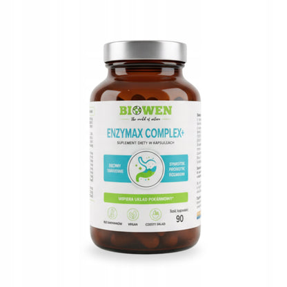 BIOWEN EnzyMax Complex ENZYMY Trawienne 90 kap TRAWIENIE Papaina Bromelaina
