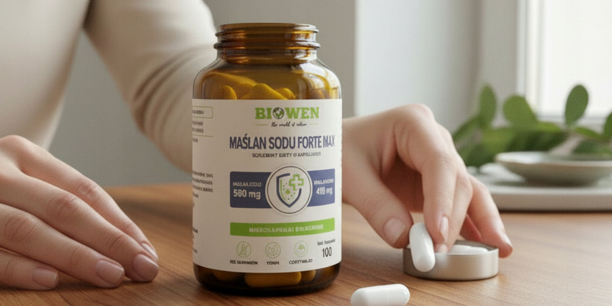 MAŚLAN SODU Biowen Forte 580 mg 100 kapsułek Dojelitowe Kwas Masłowy Jelita