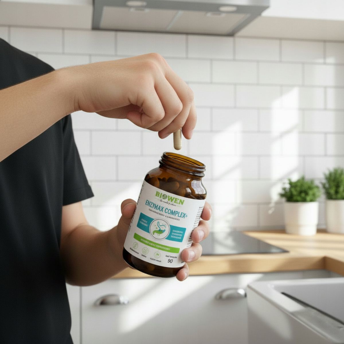 BIOWEN EnzyMax Complex ENZYMY Trawienne 90 kap TRAWIENIE Papaina Bromelaina