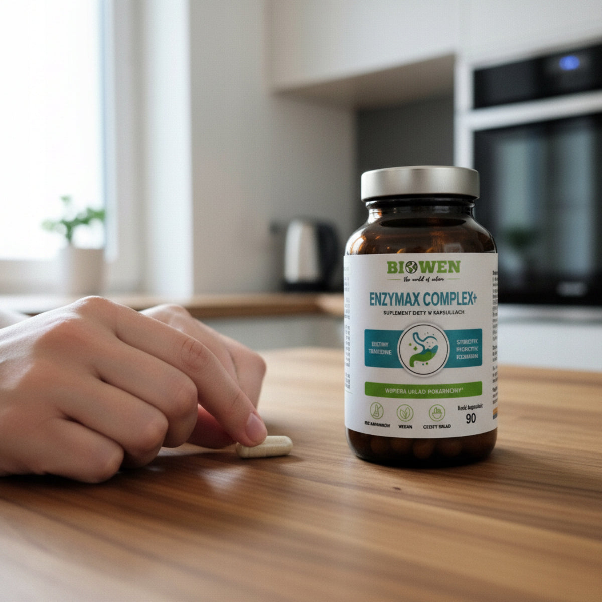 BIOWEN EnzyMax Complex ENZYMY Trawienne 90 kap TRAWIENIE Papaina Bromelaina