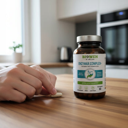 BIOWEN EnzyMax Complex ENZYMY Trawienne 90 kap TRAWIENIE Papaina Bromelaina