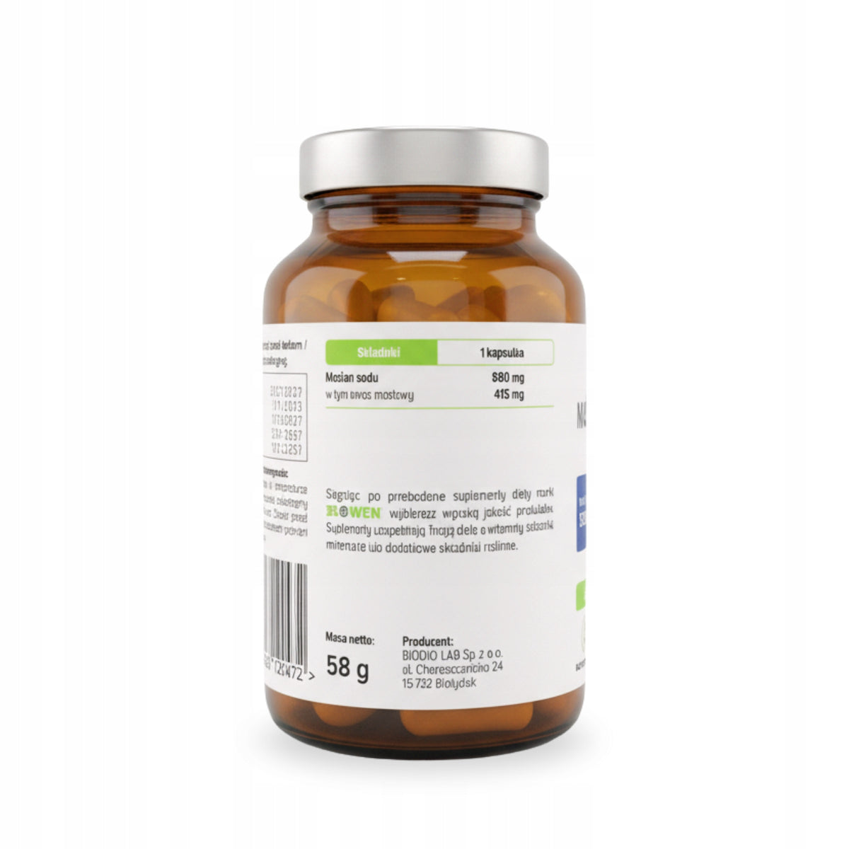 MAŚLAN SODU Biowen Forte 580 mg 100 kapsułek Dojelitowe Kwas Masłowy Jelita