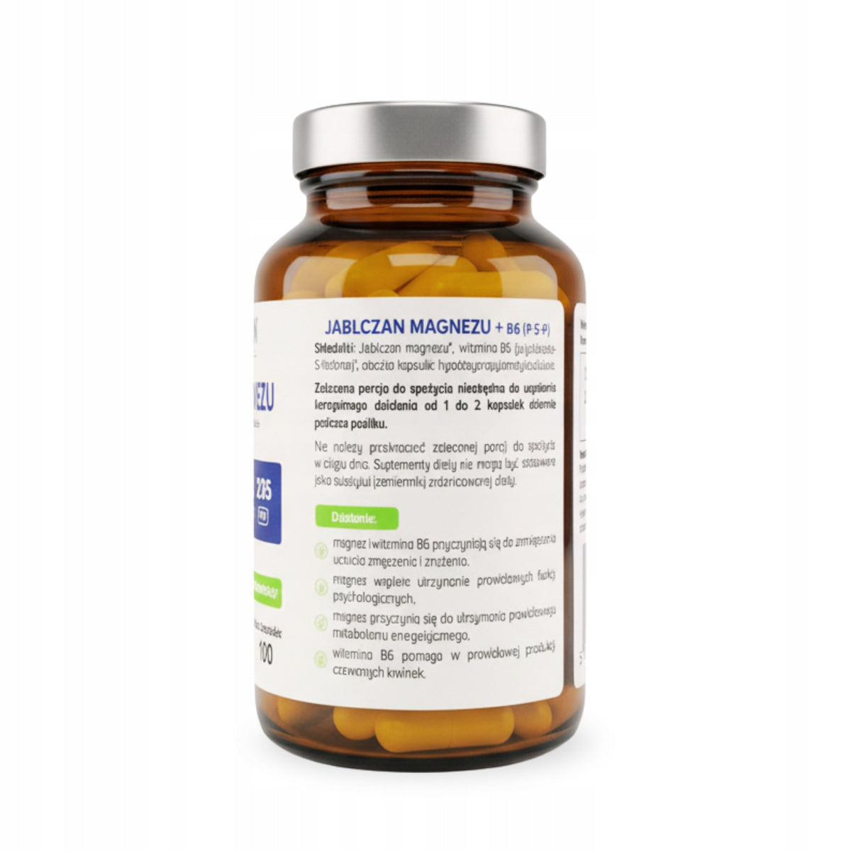 Jabłczan Magnezu BIOWEN 835 mg z B6 P-5-P 100 kapsułek na MIĘŚNIE i Skurcze
