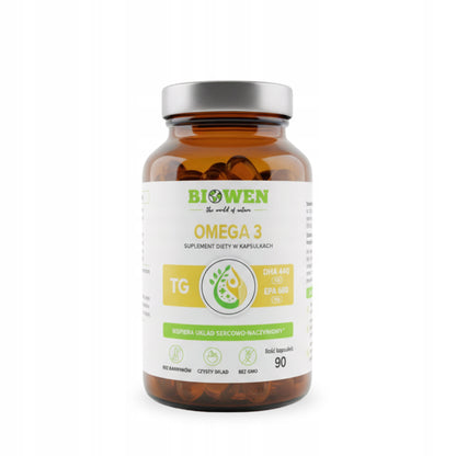 Omega 3 BIOWEN Kwasy Omega 3 EPA 440 DHA 660 SERCE MÓZG WZROK 90 kapsułek