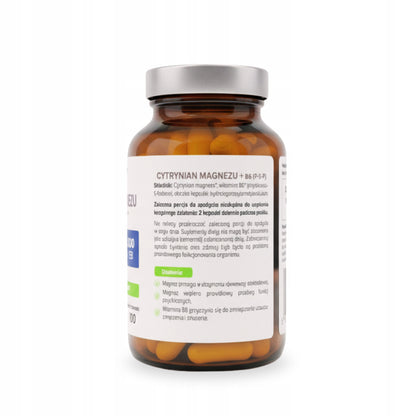 Cytrynian Magnezu BIOWEN 830mg z B6 100 kap MAGNEZ Mięśnie SKURCZE Stres